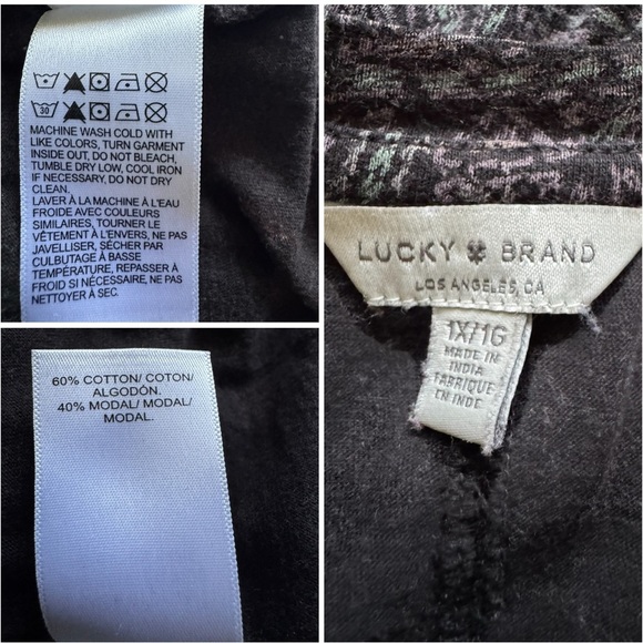 Lucky Brand Multicolor Split Back Elegant Paisley Print Women's Top Size 1X - Picture 12 of 12